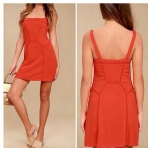 Free People Beyond Me Fit And Flare Red Tank Dress size Medium
